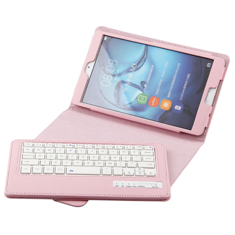 HW103M Detachable Plastic Bluetooth Keyboard + Litchi Texture PU Leather Tablet Case for Huawei MediaPad M3 8.4 inch, with Bracket