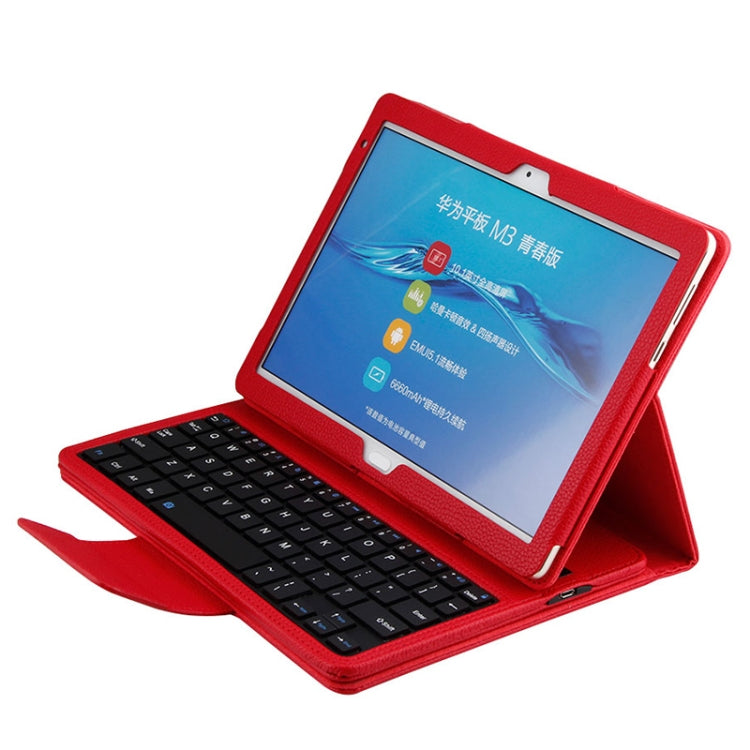 HW105 Detachable Plastic Bluetooth Keyboard + Litchi Texture PU Leather Tablet Case for Huawei Youth Editon MediaPad M3 Lite 10.1, with Bracket