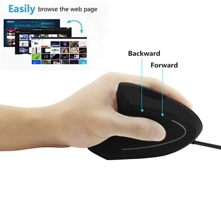 CM0093 Rechargeable Version 2.4GHz Three-button Wireless Optical Mouse Vertical Mouse for Left-hand, Resolution: 1000DPI / 1200DPI / 1600DPI(Black)