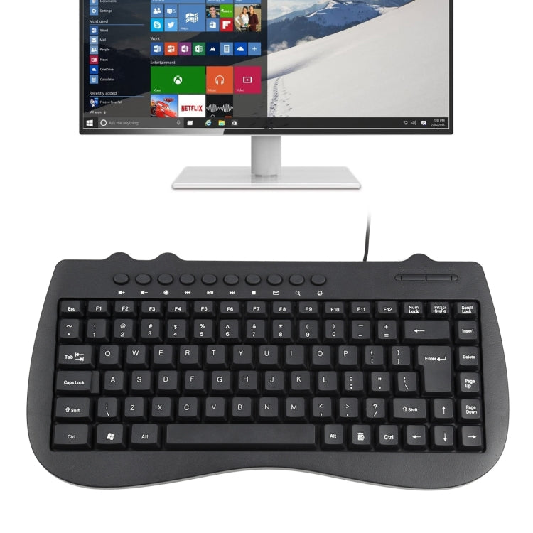 KB-301B Multimedia Notebook Mini Wired Keyboard, English Version (Black)