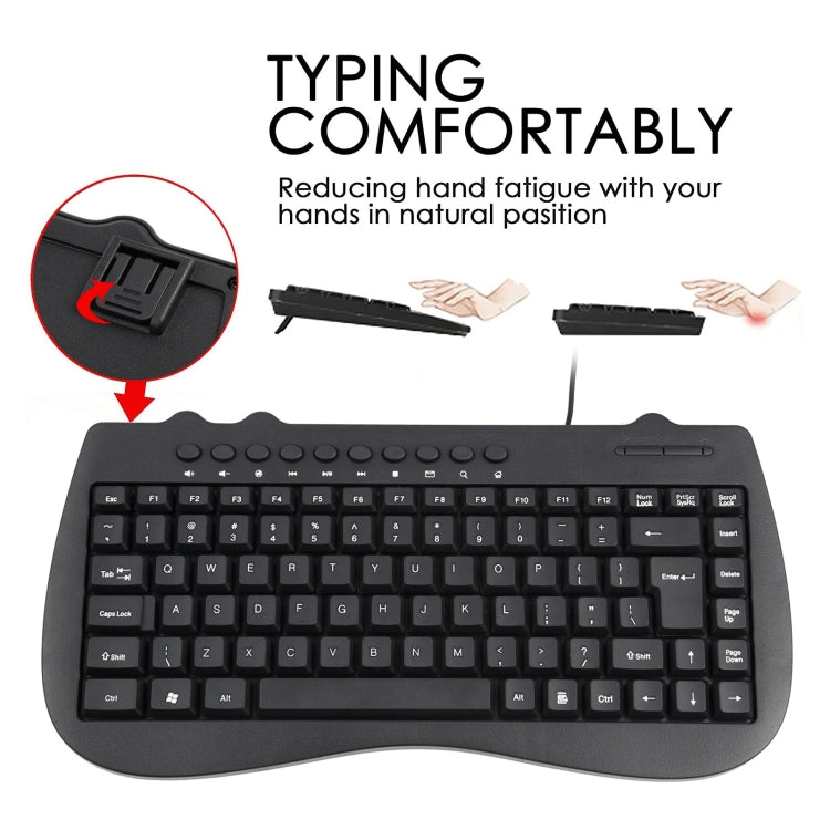 KB-301B Multimedia Notebook Mini Wired Keyboard, English Version (Black)