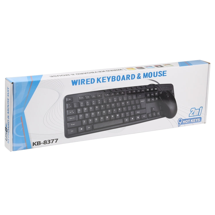 KB-8377 USB Wired Keyboard Mouse Set (Black)