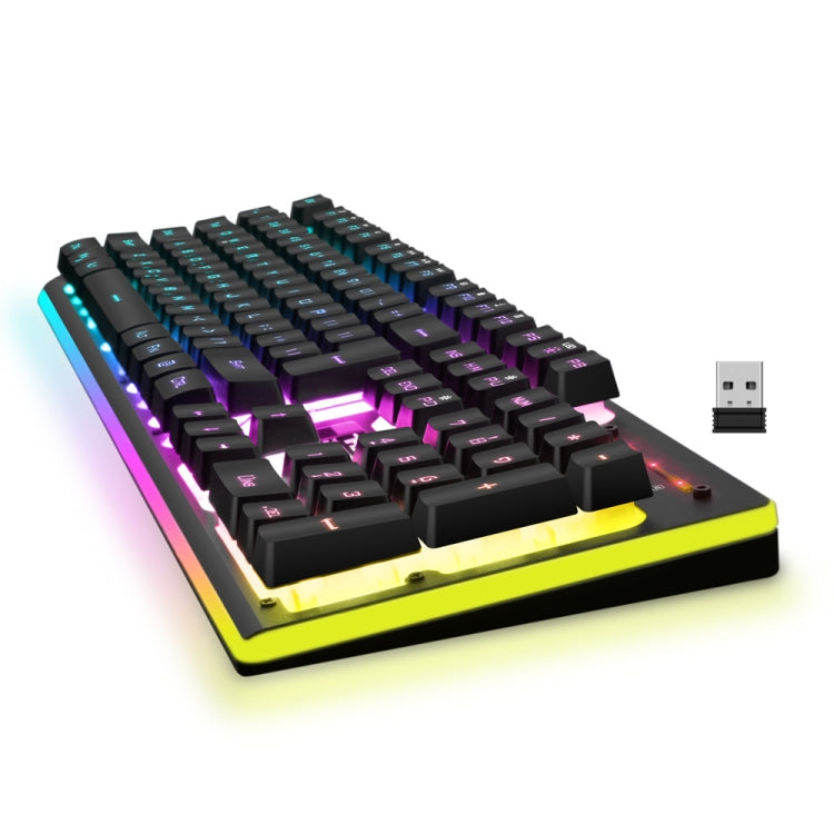 K10 2.4G LED Backlit Thin Film Wireless Gaming Keyboard for PC Computer / Laptops