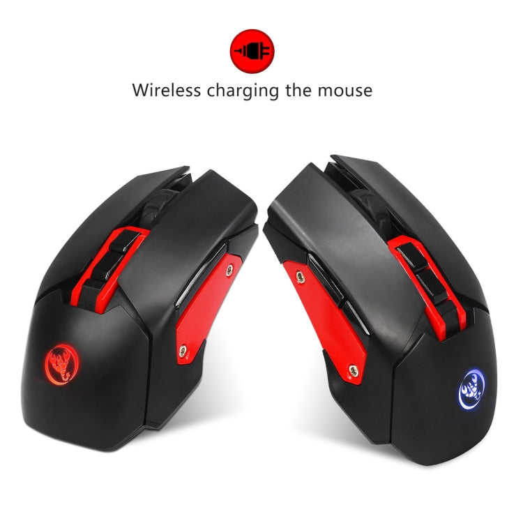 X80 2.4G Wireless Luminous Rechargeable Gaming Mouse without Letters (Red)