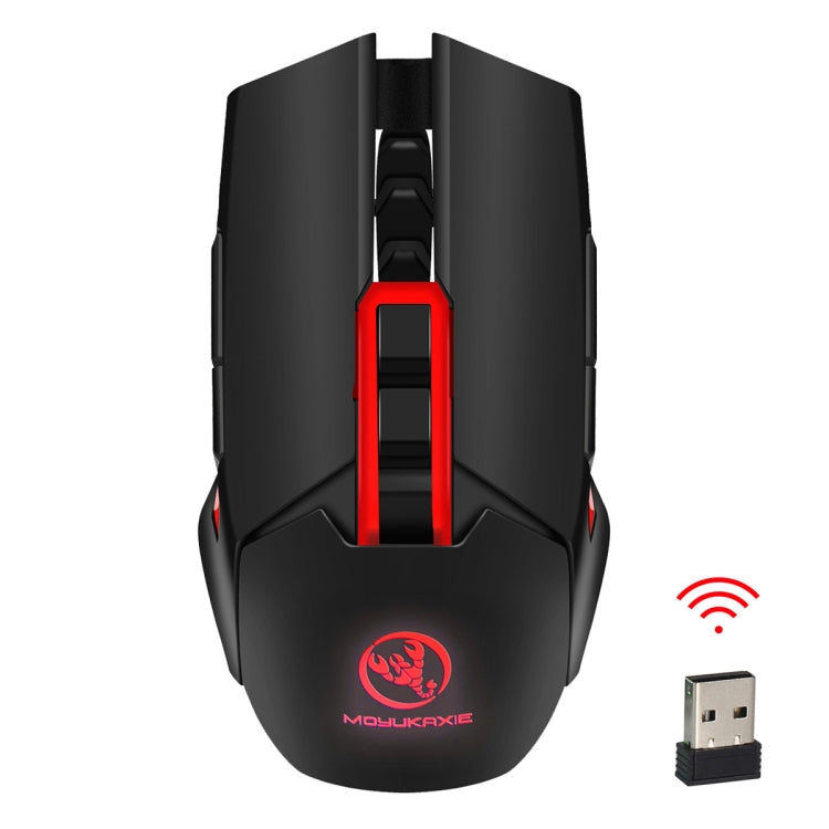 MOYUKAXIE X80 2.4G Wireless Luminous Rechargeable Gaming Mouse (Red)