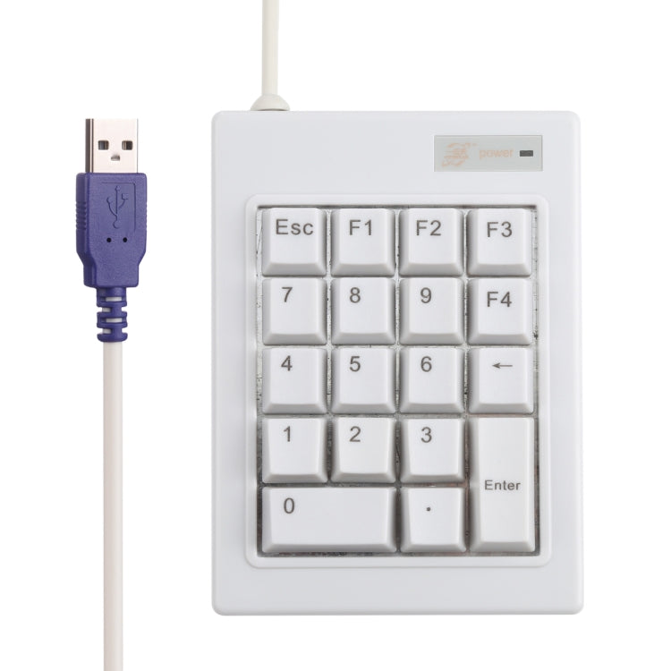 DX-18A 18-keys USB Wired Mechanical Black Shaft Mini Numeric Keyboard (White)