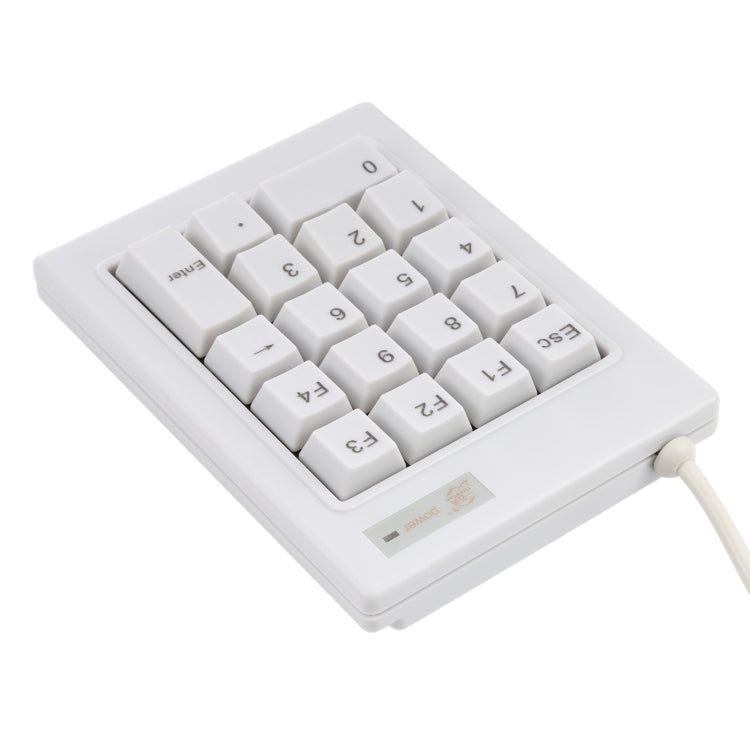 DX-18A 18-keys USB Wired Mechanical Black Shaft Mini Numeric Keyboard (White)