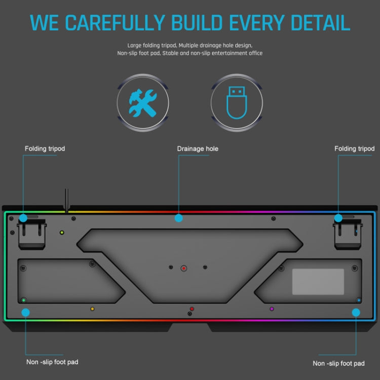 K60 Metal Panel Character Transparent Dazzling Competitive Keyboard
