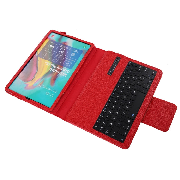 SA720 Detachable Bluetooth Keyboard + Litchi Texture PU Leather Tablet Case with Holder for Galaxy Tab S5e 10.5 T720/T725