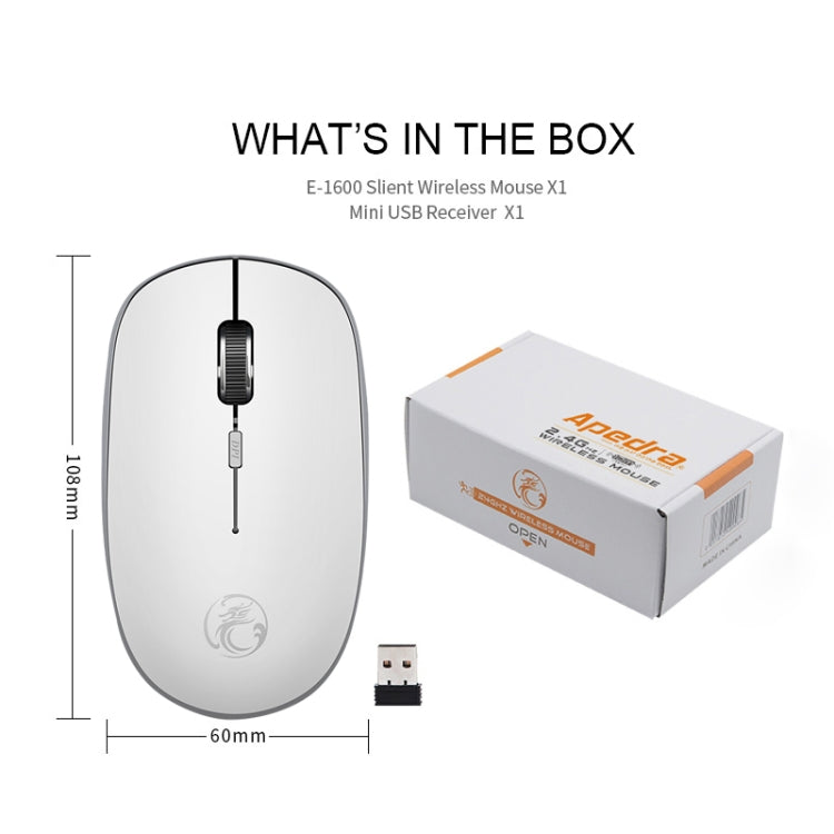 Apedra iMICE E-1600 4-Keys 1600 DPI Mini 2.4G Wireless Silent Mouse