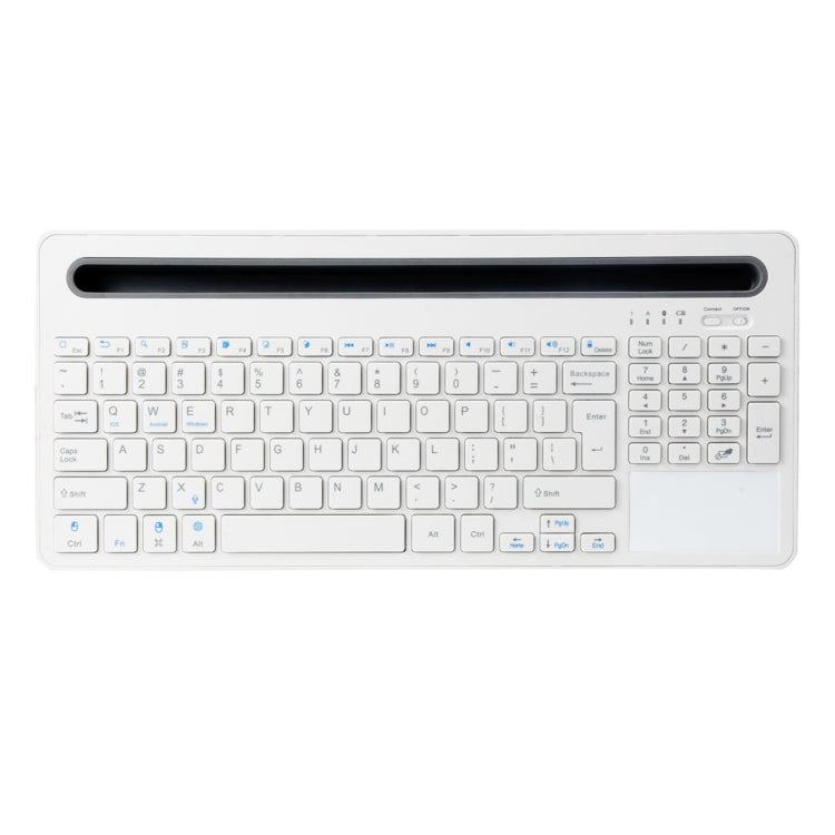 B021 Ultra-slim 96 Keys Bluetooth Wireless Keyboard with Touchpad & Concave Holder