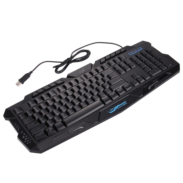 M200 Multimedia USB 114 Keys Wired 3-color Backlight Gaming Keyboard for Computer PC Laptop(Black)