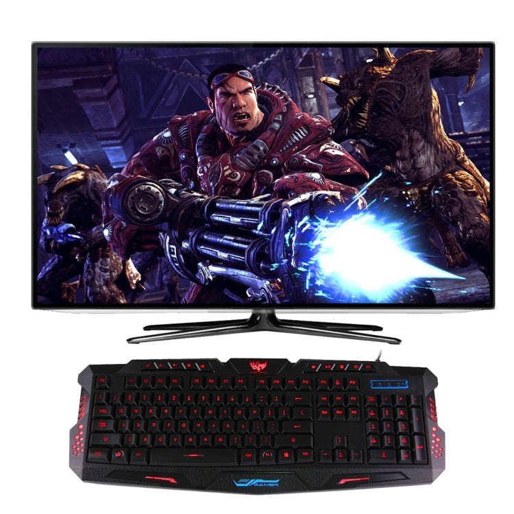 M200 Multimedia USB 114 Keys Wired 3-color Backlight Gaming Keyboard for Computer PC Laptop(Black)