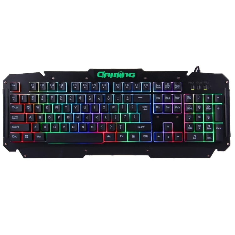 M500-S Multimedia USB 104 Keys Wired Colorful Backlight Metal Gaming Keyboard for Computer PC Laptop(Black)
