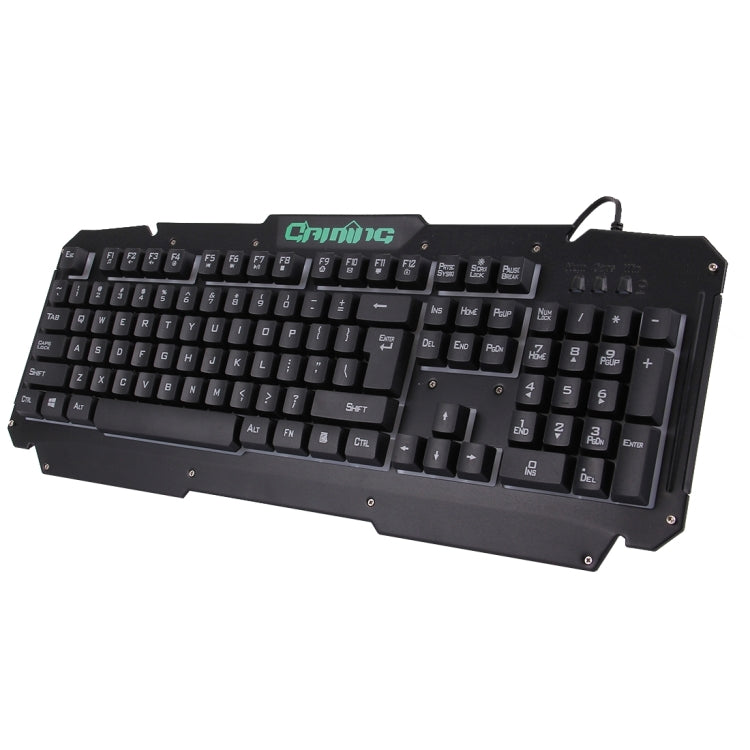 M500-S Multimedia USB 104 Keys Wired Colorful Backlight Metal Gaming Keyboard for Computer PC Laptop(Black)