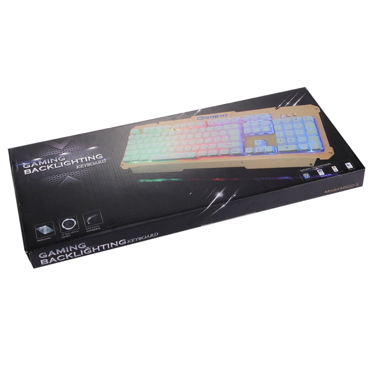 M500-S Multimedia USB 104 Keys Wired Colorful Backlight Metal Gaming Keyboard for Computer PC Laptop(Black)