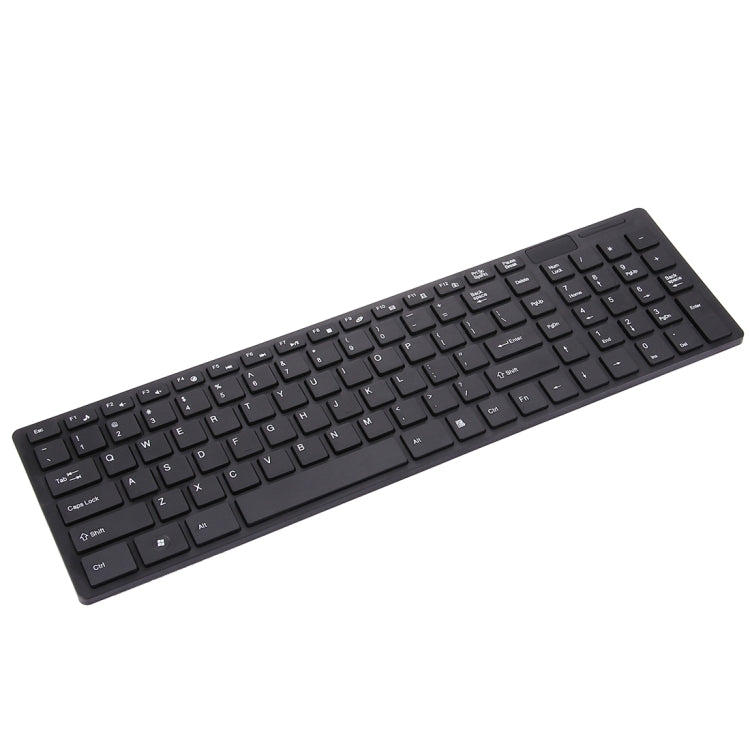 JK-906 2.4GHz Wireless 102 Keys Ultrathin Keyboard with Keyboard Cover + Wireless Optical Mouse with Embedded USB Receiver for Computer PC Laptop(Black)