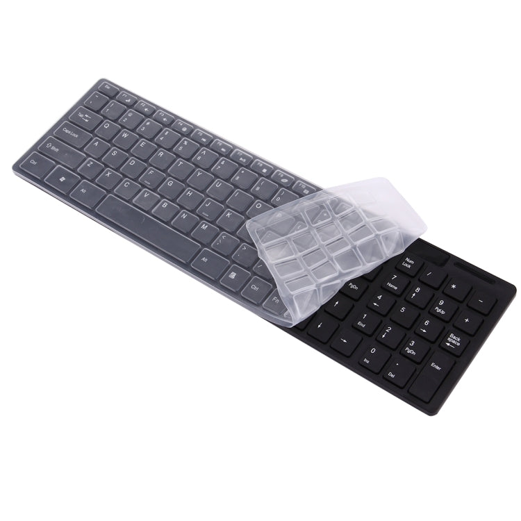JK-906 2.4GHz Wireless 102 Keys Ultrathin Keyboard with Keyboard Cover + Wireless Optical Mouse with Embedded USB Receiver for Computer PC Laptop(Black)