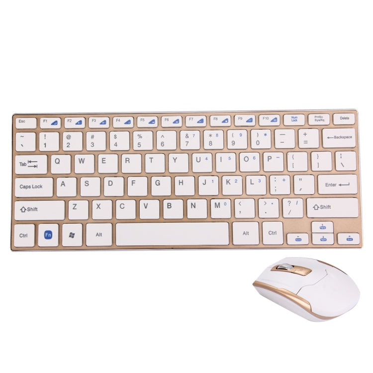 HK3910 2.4GHz Wireless 78 Keys Metal Ultrathin Keyboard with Keyboard Cover + Wireless Optical Mouse with Embedded USB Receiver for Computer PC Laptop
