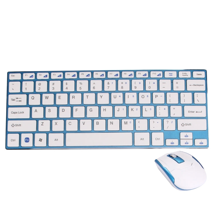 HK3910 2.4GHz Wireless 78 Keys Metal Ultrathin Keyboard with Keyboard Cover + Wireless Optical Mouse with Embedded USB Receiver for Computer PC Laptop