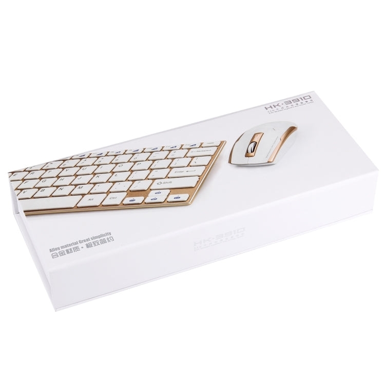 HK3910 2.4GHz Wireless 78 Keys Metal Ultrathin Keyboard with Keyboard Cover + Wireless Optical Mouse with Embedded USB Receiver for Computer PC Laptop