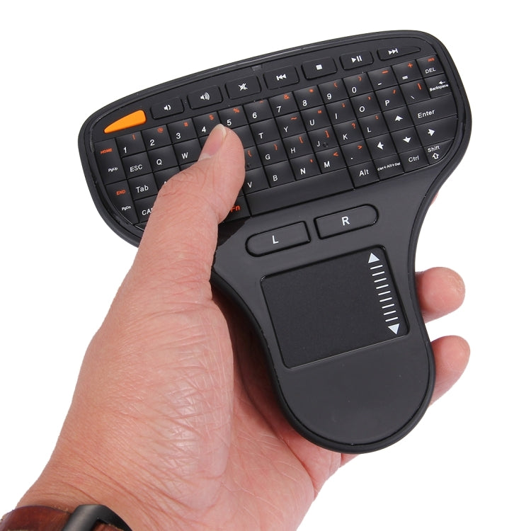 N5903 2.4GHz Mini Wireless Keyboard with Touchpad & USB Mini Receiver, Size: 127 x 134 x 25mm(Black)