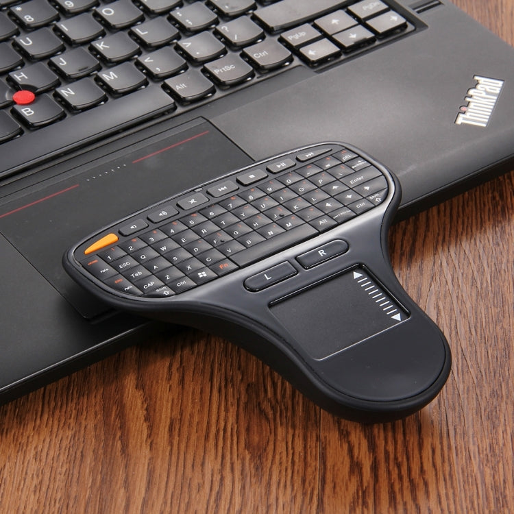 N5903 2.4GHz Mini Wireless Keyboard with Touchpad & USB Mini Receiver, Size: 127 x 134 x 25mm(Black)