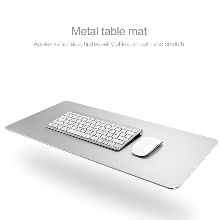 Aluminum Alloy Thick Metal Leather Non-slip Mat Desk Mouse Pad, Size : Small, 600x240mm