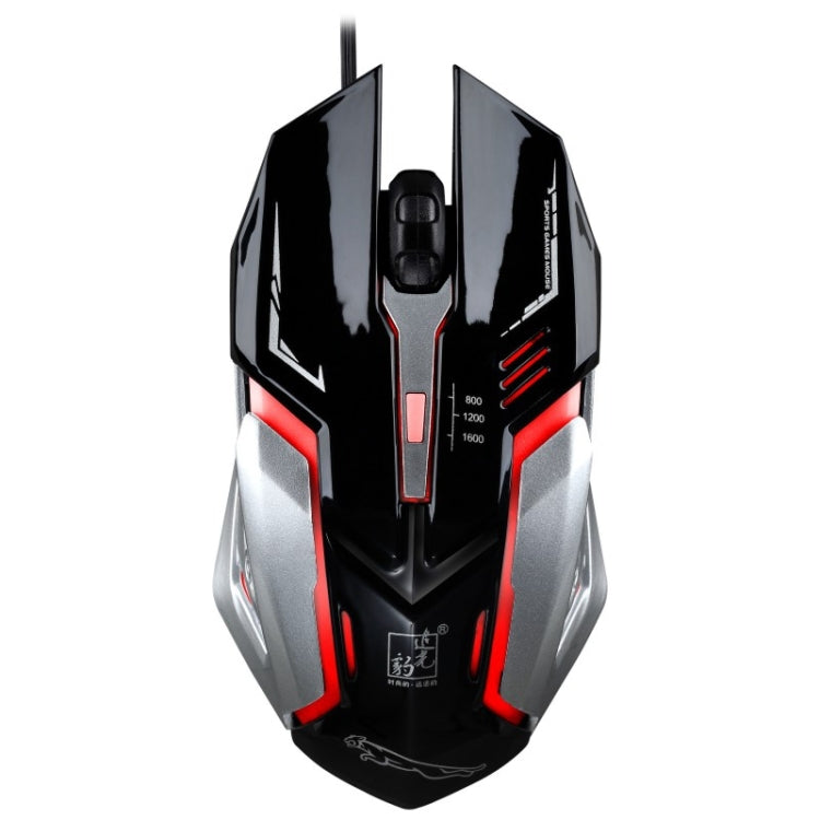 Chasing Leopard K1 USB 1600DPI Three-speed Adjustable LED Backlight Mute Wired Optical Gaming Mouse, Length: 1.3m