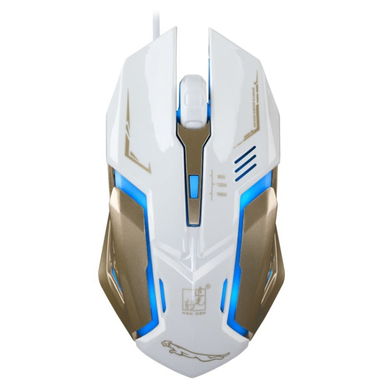 Chasing Leopard K1 USB 1600DPI Three-speed Adjustable LED Backlight Mute Wired Optical Gaming Mouse, Length: 1.3m