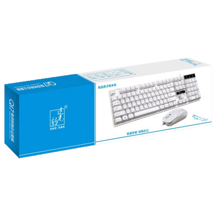 Chasing Leopard Q17 104 Keys USB Wired Suspension Gaming Office Keyboard + Wired Symmetrical Mouse Set, Keyboard Cable Length: 1.4m, Mouse Cable Length: 1.3m