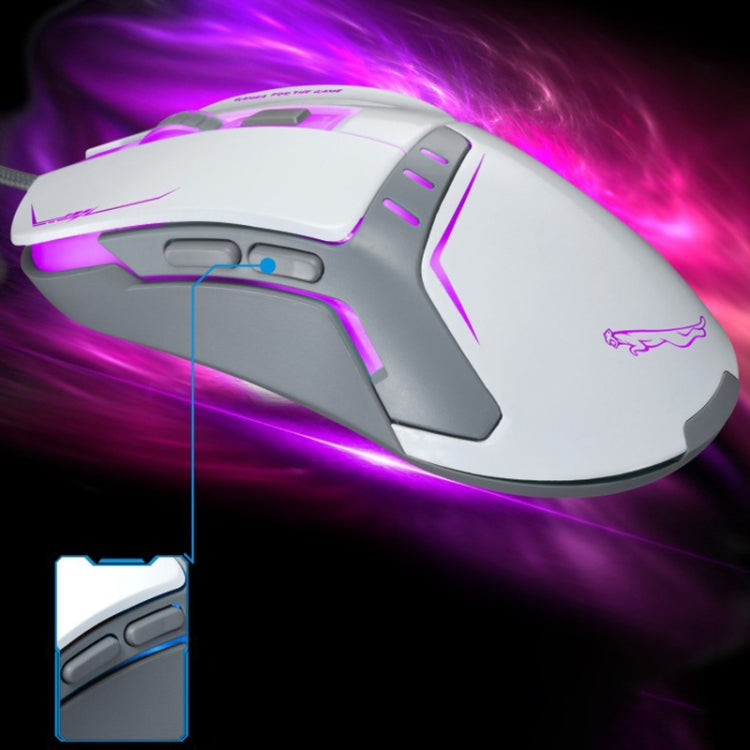 Chasing Leopard V12 USB 2400DPI Four-speed Adjustable Wired Optical Gaming Mouse with LED Breathing Light, Length: 1.45m