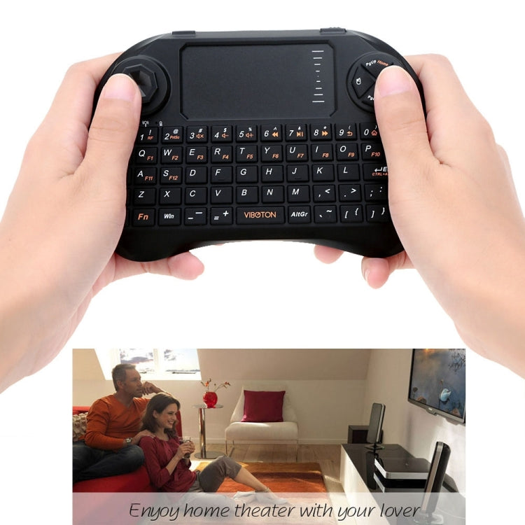VIBOTON X3 83-keys QWERTY 2.4GHz Mini Wireless Keyboard with Touchpad & 3 LED Indicator for PC / Pad / Android / Google TV Box / XBOX360 / PS3 / HTPC / IPTV(Black)