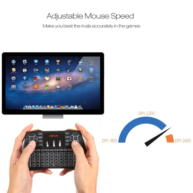 VIBOTON i8 Plus 2.4GHz Wireless 3-Color Backlight Keyboard With Mouse Touchpad For Android TV Box Laptop PC
