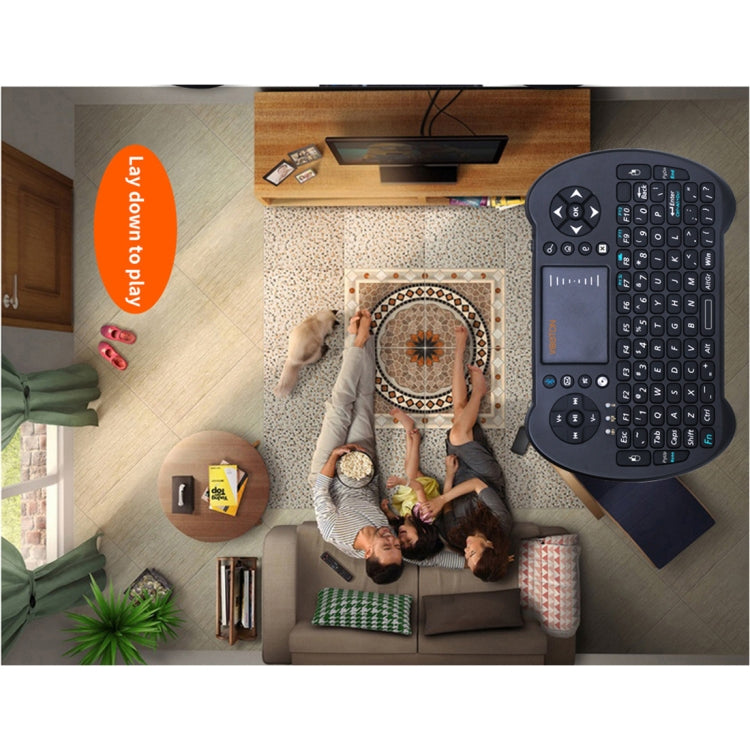 VIBOTON S501 Bluetooth Mini Full QWERTY Keyboard with Touchpad & Multimedia Control for Laptop, Desktop Computer, TV, STB(Black)