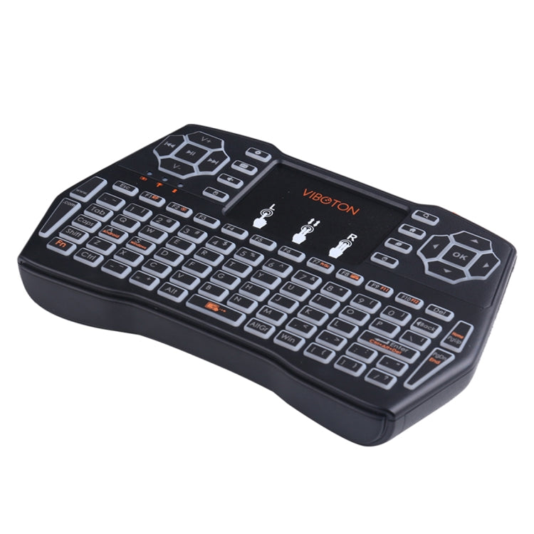 VIBOTON i8 Plus 2.4GHz Mini Wireless Fly Air Mouse Full Keyboard with Backlight & Touchpad & Multimedia Control for PC, TV(Black)