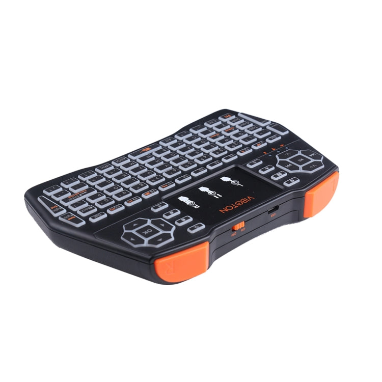 VIBOTON i8 Plus 2.4GHz Mini Wireless Fly Air Mouse Full Keyboard with Backlight & Touchpad & Multimedia Control for PC, TV(Black)