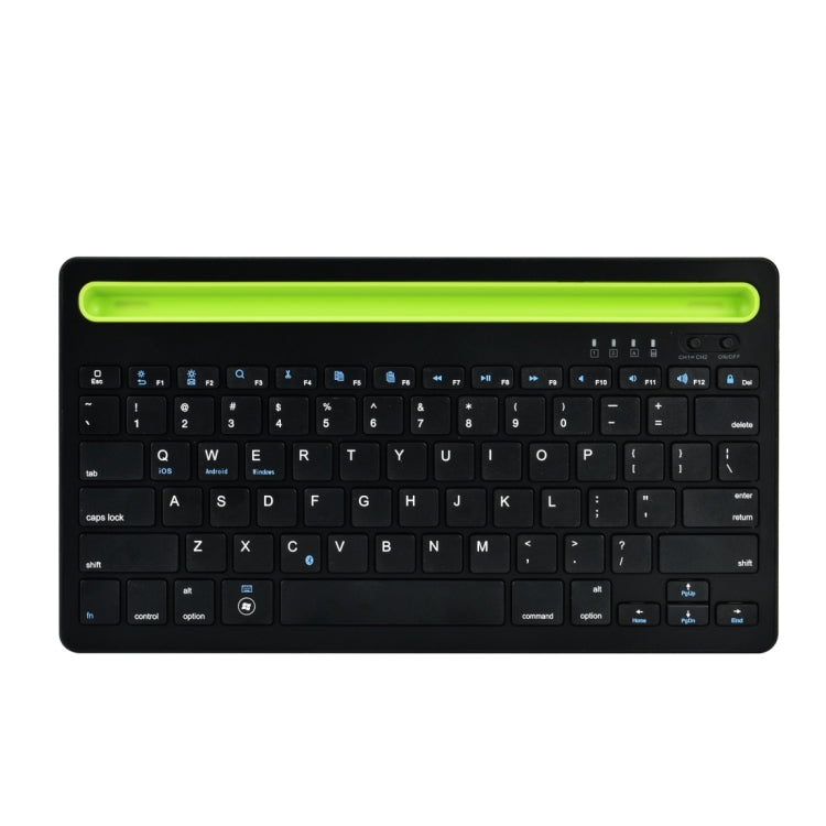 B908 Ultra-slim 78 Keys Bluetooth Wireless Keyboard with Concave Mobile Phone Holder