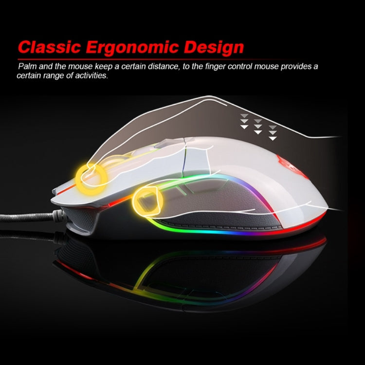 MOTOSPEED V30 Professional Gaming Mouse USB Wired Optical Mouse Adjustable 3500DPI Resolution RGB LED Backlight (Black)