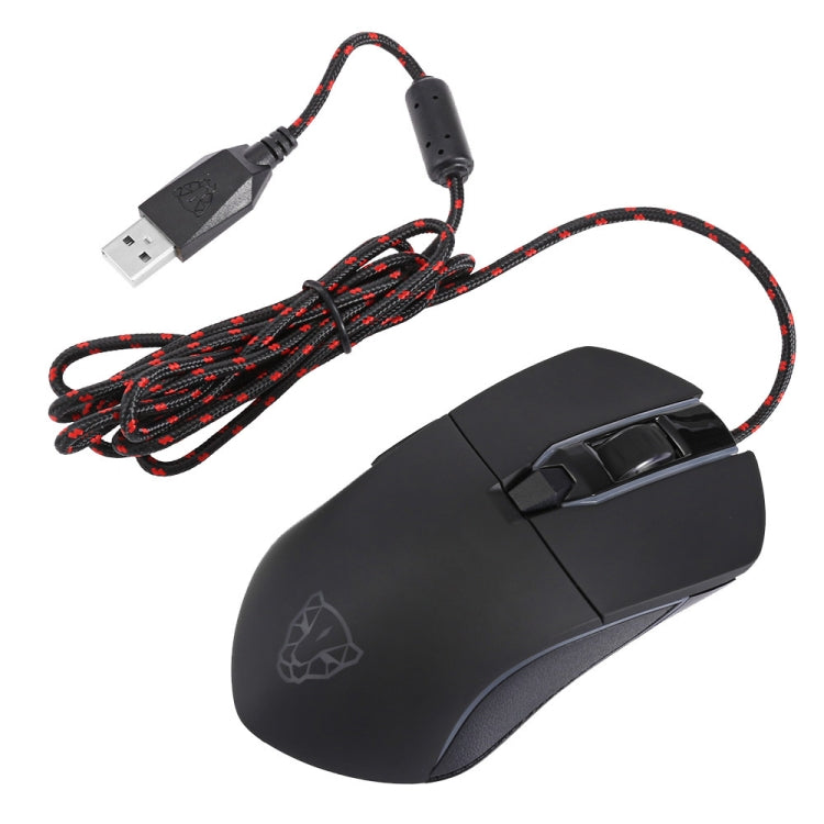 MOTOSPEED V30 Professional Gaming Mouse USB Wired Optical Mouse Adjustable 3500DPI Resolution RGB LED Backlight (Black)
