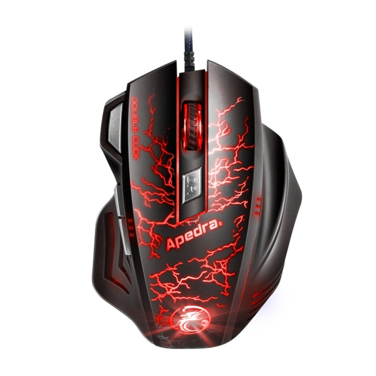 Apedra iMICE A7 High Precision Gaming Mouse LED four color controlled breathing light USB 7 Buttons 3200 DPI Wired Optical Gaming Mouse for Computer PC Laptop(Black)