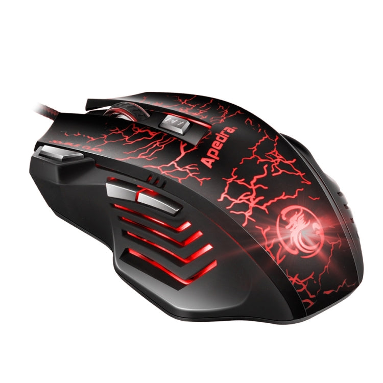 Apedra iMICE A7 High Precision Gaming Mouse LED four color controlled breathing light USB 7 Buttons 3200 DPI Wired Optical Gaming Mouse for Computer PC Laptop(Black)