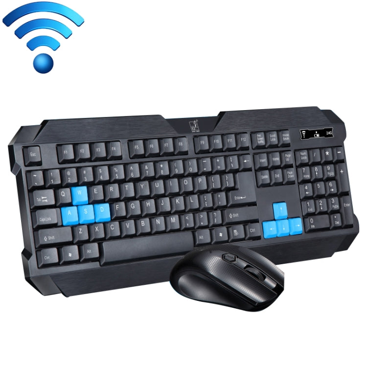 ZGB 8868 2.4GHz 1600 DPI Professional Wireless Optical Mouse + Keyboard Kit for Laptop, PC(Black)