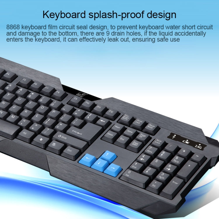 ZGB 8868 2.4GHz 1600 DPI Professional Wireless Optical Mouse + Keyboard Kit for Laptop, PC(Black)