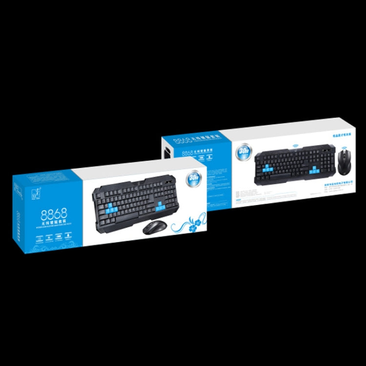 ZGB 8868 2.4GHz 1600 DPI Professional Wireless Optical Mouse + Keyboard Kit for Laptop, PC(Black)