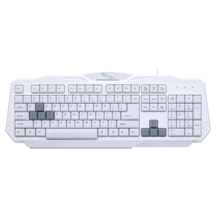 ZGB Q16 108 Keys USB Wired Grind Arenaceous Craft Finely Processed General Gaming Office Keyboard for Laptop, PC(White)