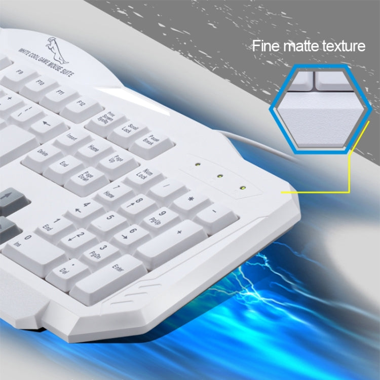 ZGB Q16 108 Keys USB Wired Grind Arenaceous Craft Finely Processed General Gaming Office Keyboard for Laptop, PC(White)