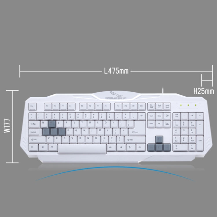 ZGB Q16 108 Keys USB Wired Grind Arenaceous Craft Finely Processed General Gaming Office Keyboard for Laptop, PC(White)