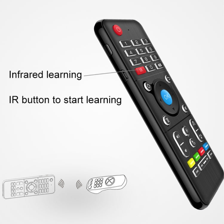 H1 Full Touchpad Wireless Keyboard 6-Axis Gyro 2.4GHz Air Mouse with Backlight & IR Learning for Android/Windows/Mac OS/Linux Systems