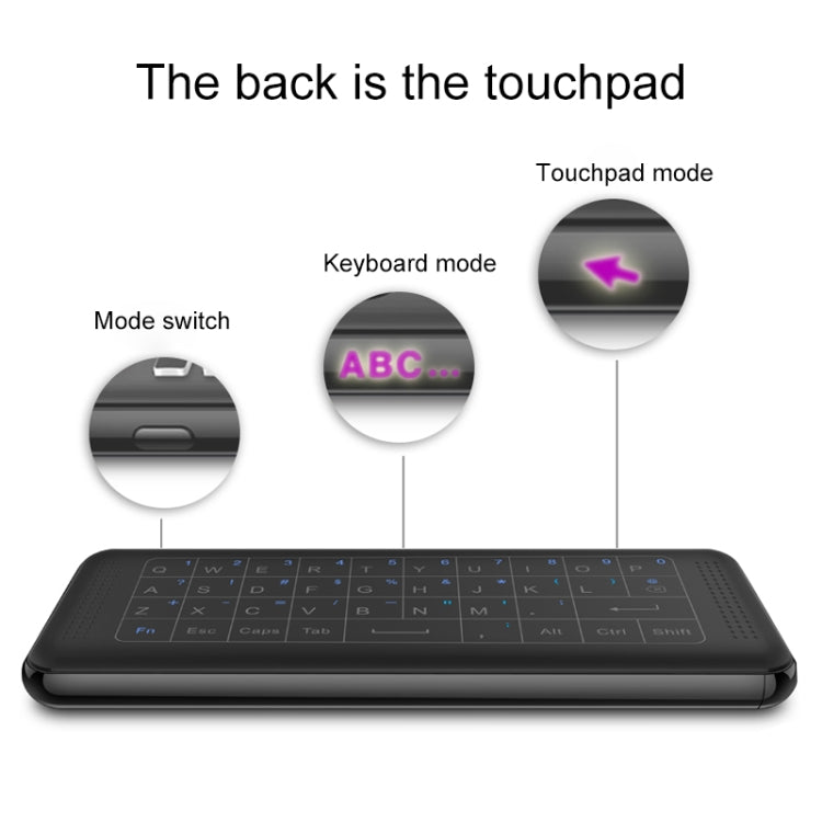 H1 Full Touchpad Wireless Keyboard 6-Axis Gyro 2.4GHz Air Mouse with Backlight & IR Learning for Android/Windows/Mac OS/Linux Systems